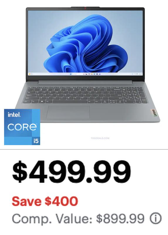 $499.99 LENOVO IDEAPAD SLIM 3I 15.6-INCH LAPTOP