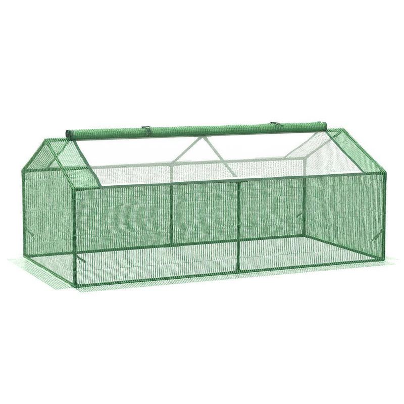 Otryad - 71 in. x 36 in. x 28 in. Greenhouse Crop Cage, Portable Hot House for Plants with Large Zipper Windows-Green