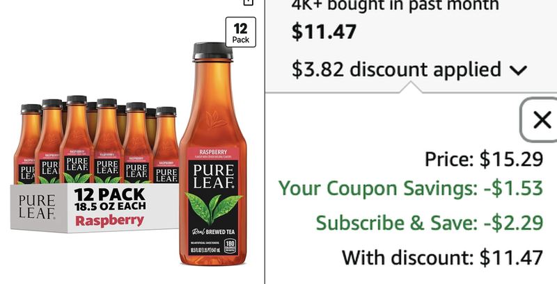 $11.47 PURE LEAF RASPBERRY ICED TEA 12-PACK