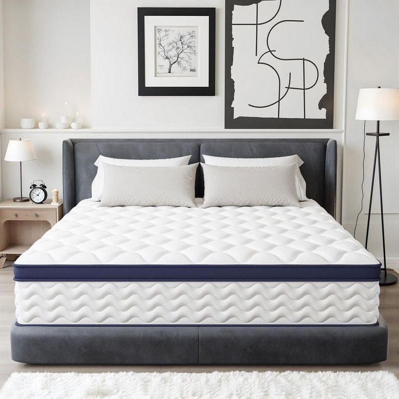 JOYRACER - Luxe Twin Luxury Medium Hybrid Memory Foam and Innerspring with Zoned Support European Top 12 in. Mattress