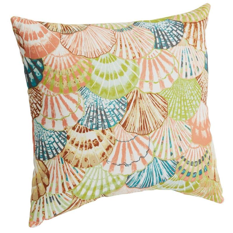 Hampton Bay - 18 in. x 18 in. Outdoor Patio Throw Pillow in Layered Shells