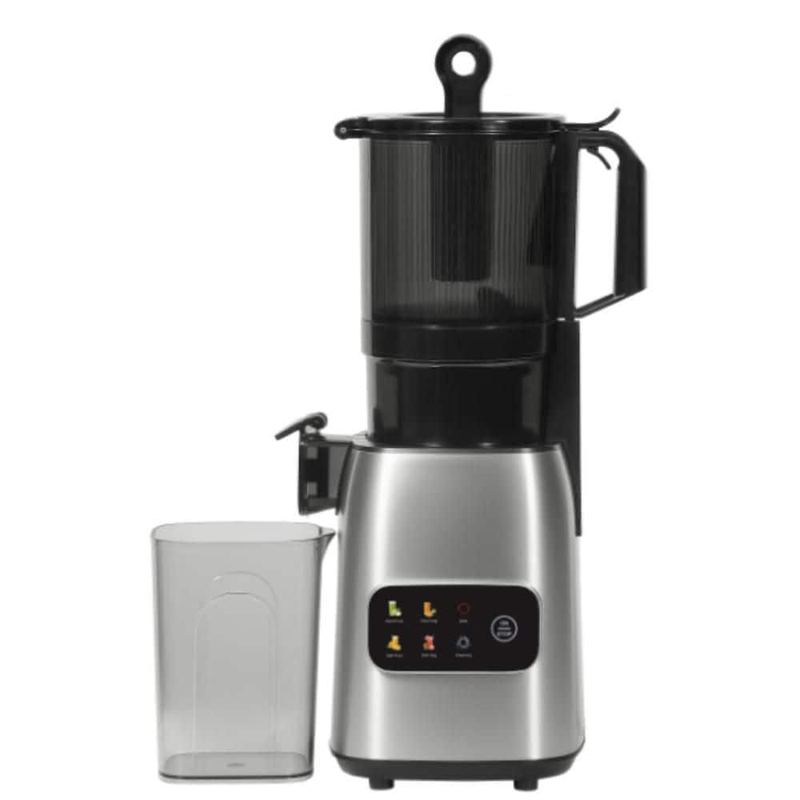 COWSAR - Cold Press Juicer, 5.4 in. Wide Feed Chute Juice Extractor Machine w/300W, for Whole Fruits in Stainless Steel Silver