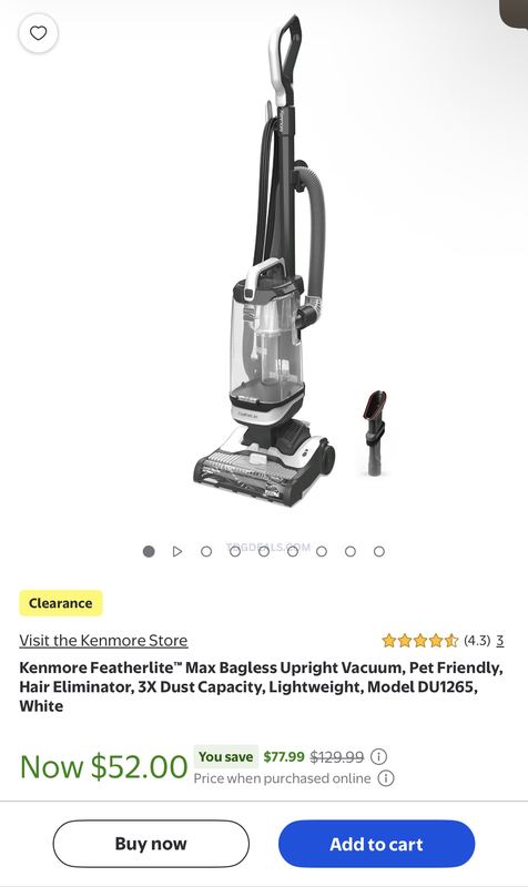 Kenmore Featherlite Max Upright Vacuum