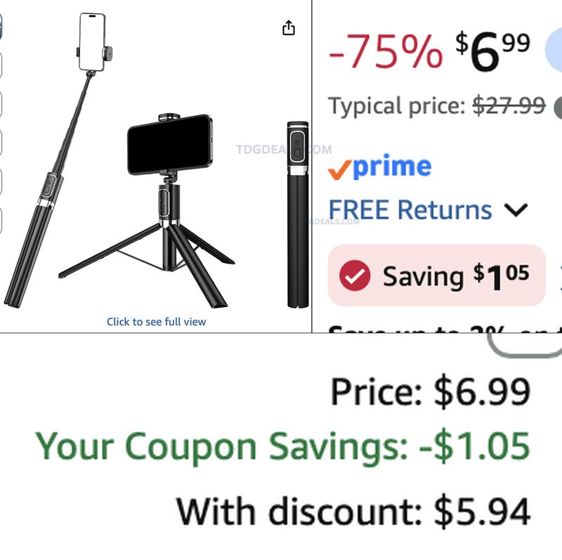 Selfie Stick Tripod for $5 after promo!