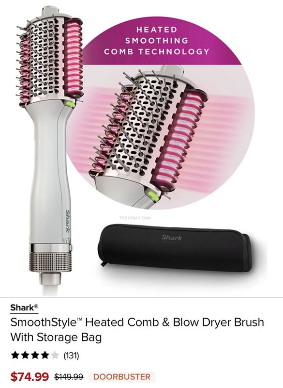 50% OFF SHARK SMOOTHSTYLE HEATED COMB DRYER BRUSH
