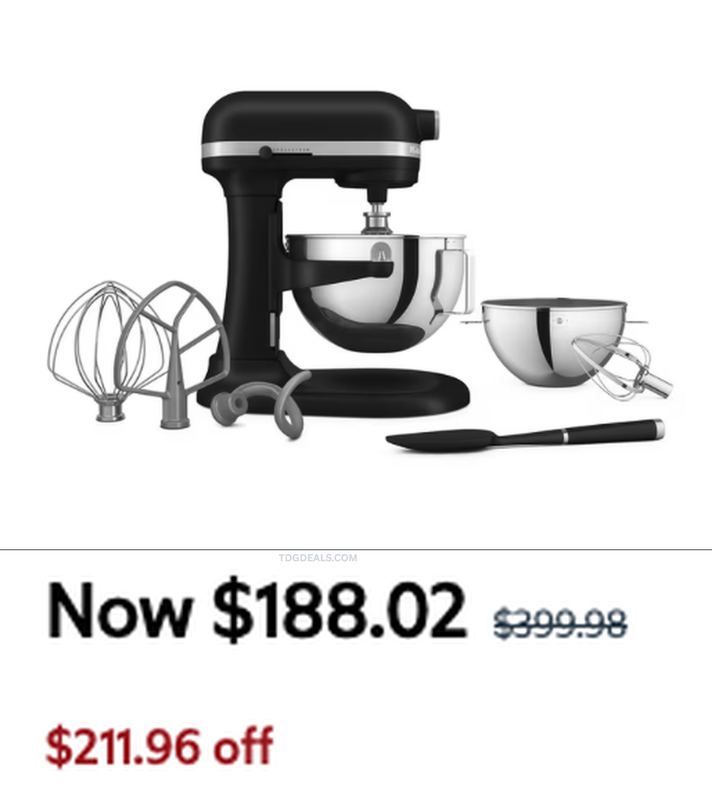 $399.98 KITCHENAID STAND MIXER FOR $188.02 🧑‍🍳