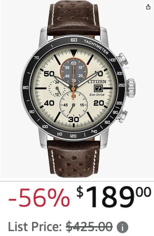 -56% OFF CITIZEN ECO-DRIVE WEEKENDER BRYCEN CHRONOGRAPH WATCH
