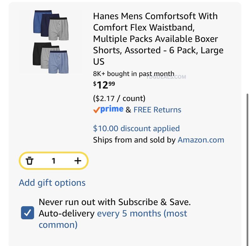 Hanes ComfortSoft 6-Pack Boxers only $12.99 on Amazon!