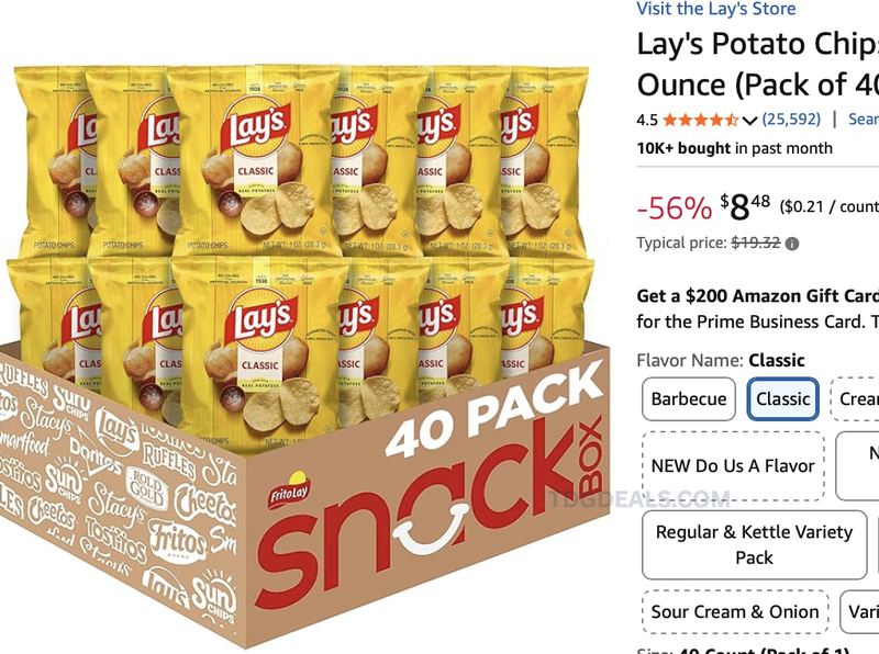 LAYS CHIPS PACK OF 40 FOR $8.48 🤩