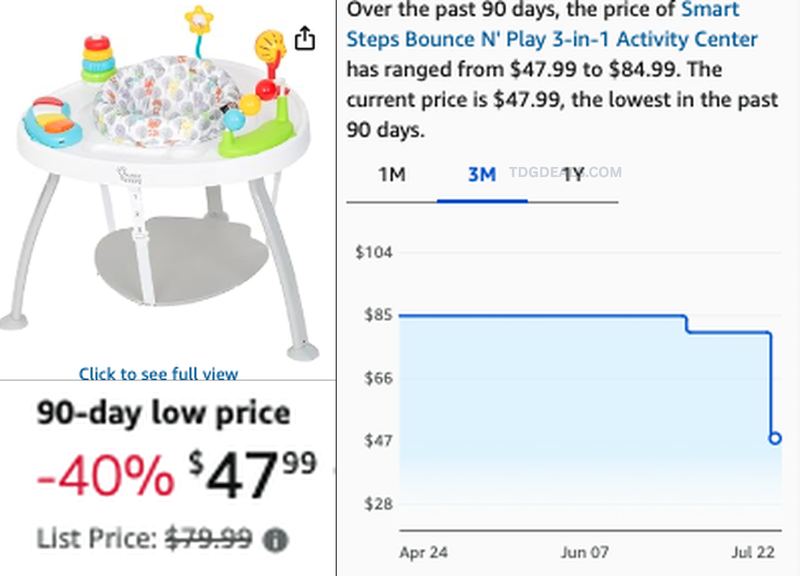 -40% now $47.99 Smart Steps® Bounce N’ Play 3-in-1 Activity Center 👶