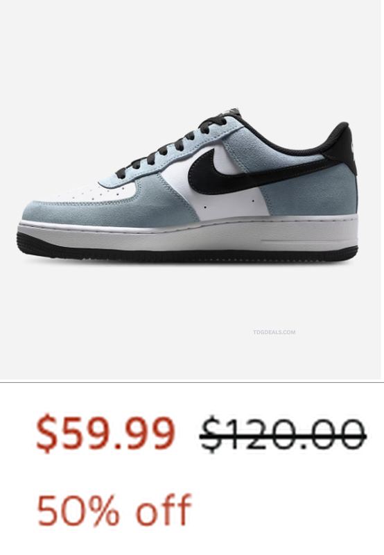 $120 NIKE AIR FORCE 1 '07 LV8 NOW $59.99 👟