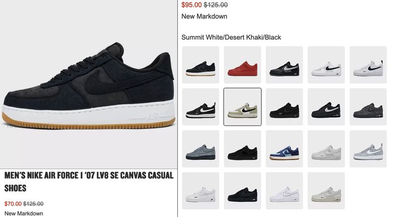 CLEARANCE ON MEN'S NIKE AIR FORCE 1 '07 LV8 CASUAL SHOES