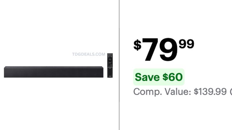 $79.99 SAMSUNG SOUNDBAR WITH BUILT-IN WOOFER