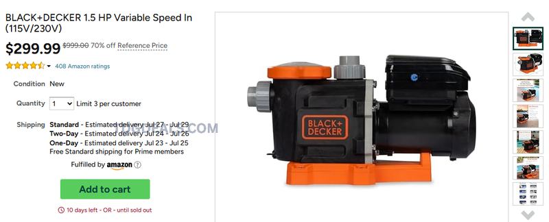 SAVE $699 ON A BLACK+DECKER POOL PUMP 💦