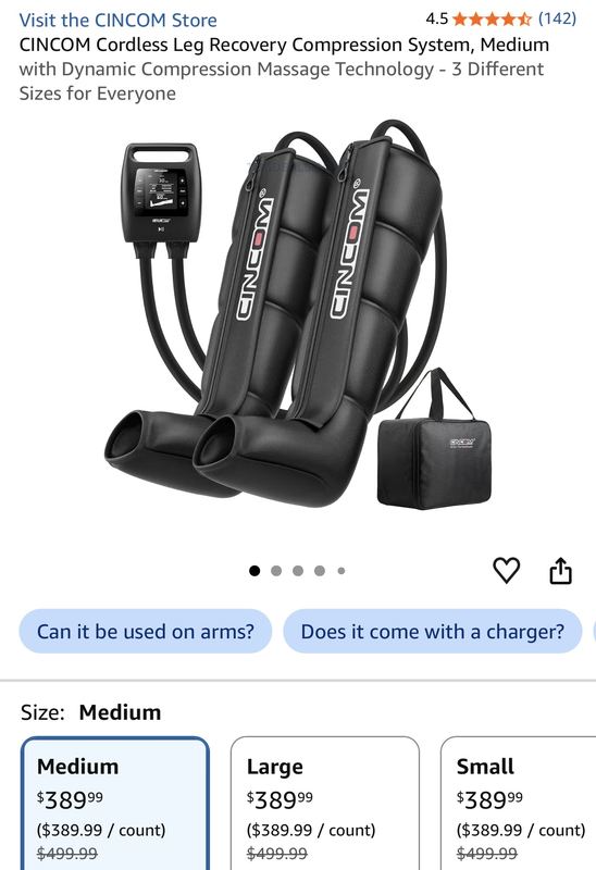 LEG COMPRESSION BOOTS FOR $140 ON AMAZON