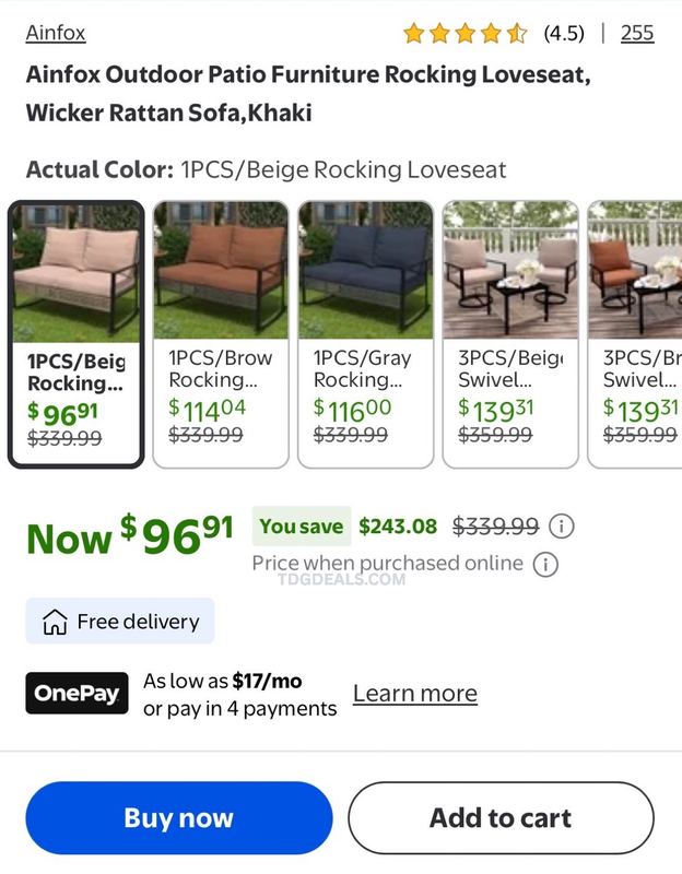 AINFOX ROCKING LOVESEAT 71% OFF 🔥