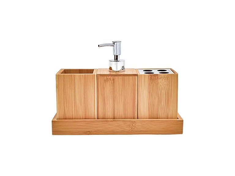 Bath Set Bath Caddy - 100% Natural Bamboo