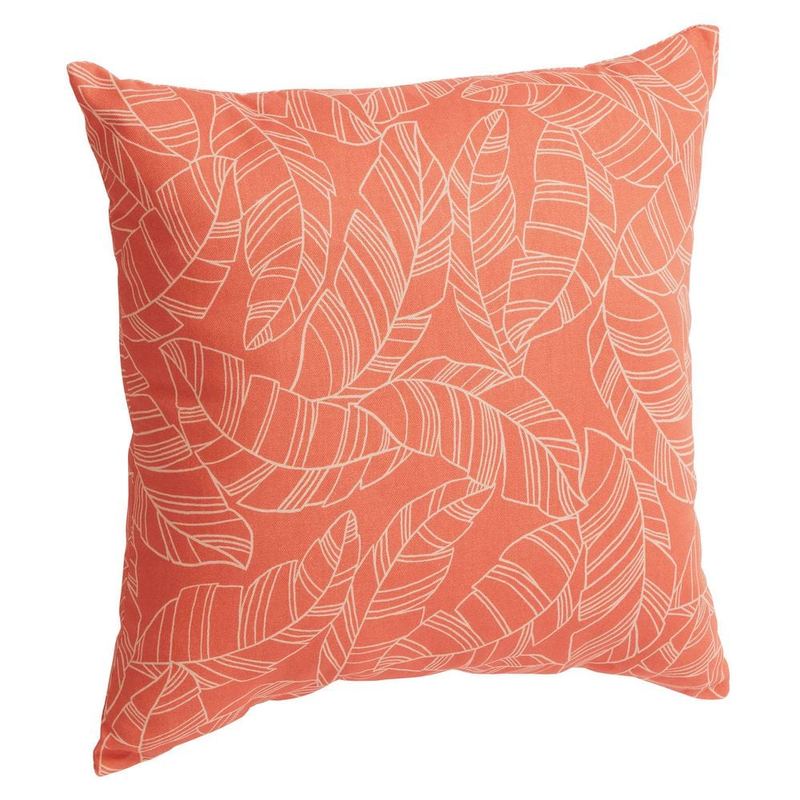 Hampton Bay - 18 in. x 18 in. Outdoor Patio Throw Pillow in Outline Leaves