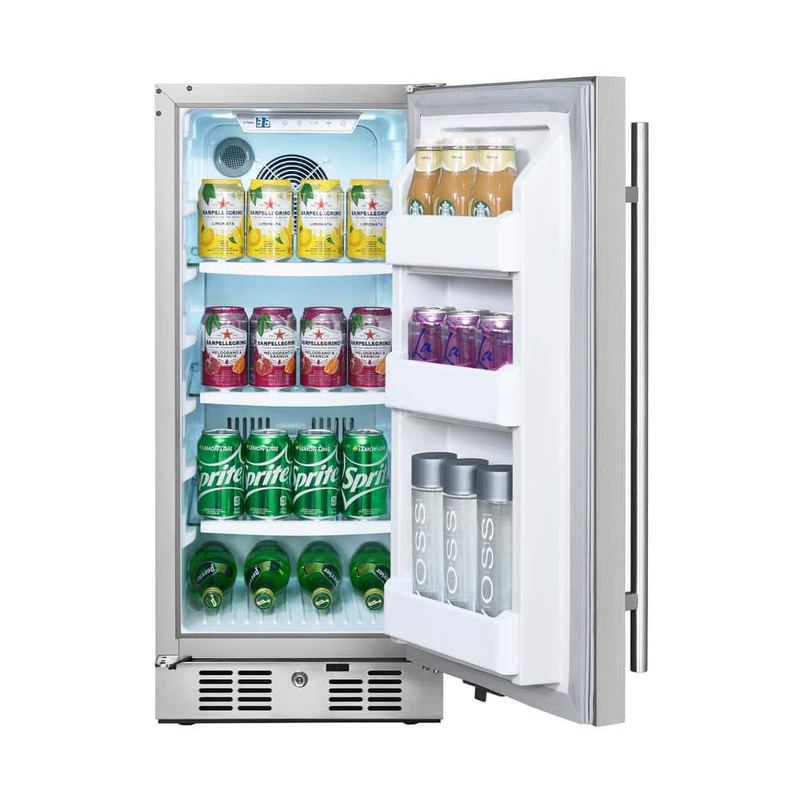 TITAN - 15 in. 3.4 cu. ft. Built-In Outdoor Refrigerator in Stainless Steel