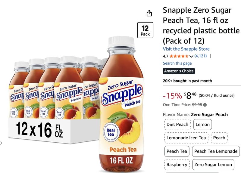 SNAPPLE 12-PACK FOR $8 🥵