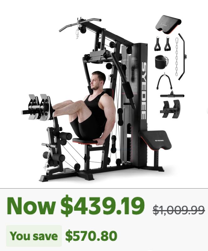 $1,009.99 SYEDEE HOME GYM STATION, NOW $439.19