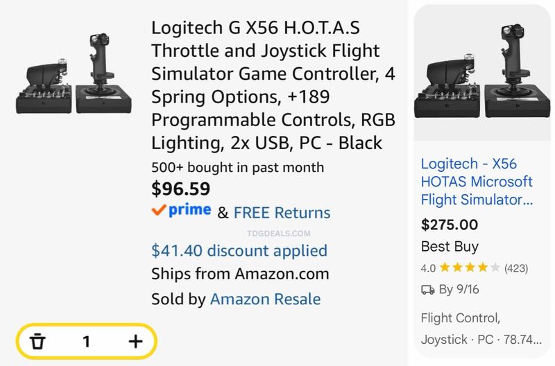 LOGITECH FLIGHT SIMULATOR KIT FOR $96