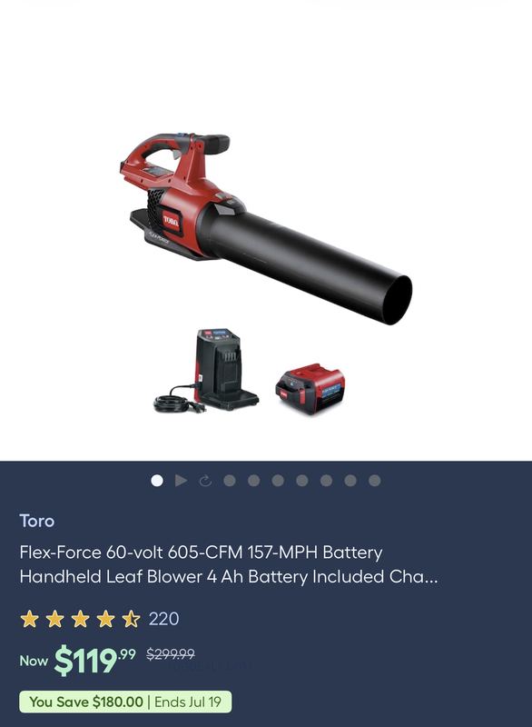 Toro Flex-Force 60V 605 CFM Leaf Blower Kit is down to $119.99 at Lowe’s (reg. $299.99)!