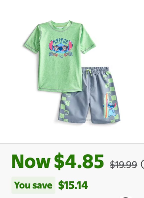 $19.99 STITCH TODDLER SWIM SET FOR $4.85