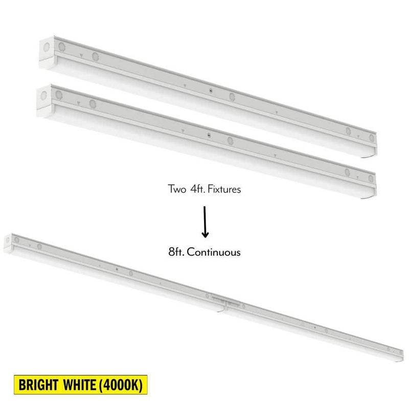 ETI LIGHTING - 2-Pack 4 ft. VersaStrip Integrated LED Strip Light Fixture, 4000K Bright White, 11700 Lumens, 97-Watt, Dimmable