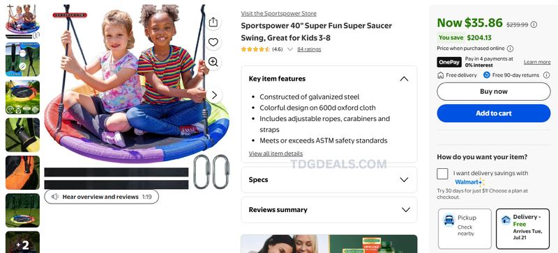 KIDS SAUCER SWING DEAL 🌈