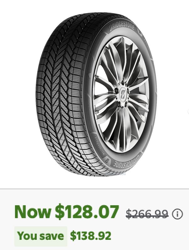 $128.07 BRIDGESTONE ALL-WEATHER TIRE 🛞