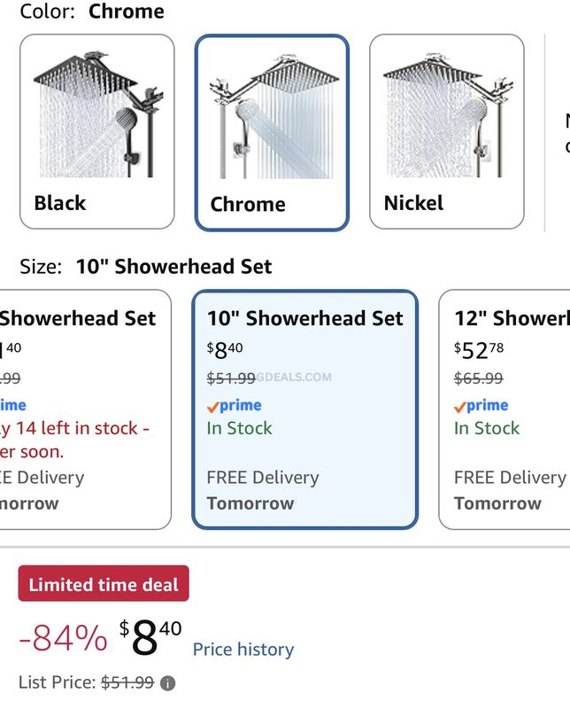 AMAZON SHOWER HEAD COMBO $8