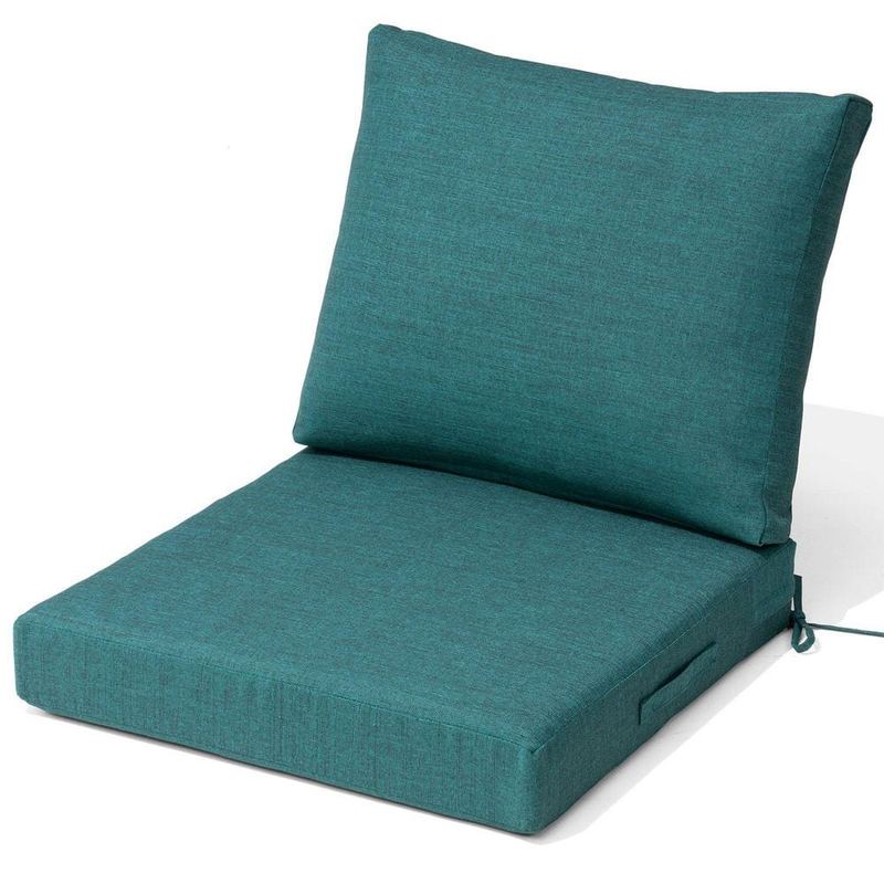 Crestlive Products - 24 in. x 24 in. Deep Seat Outdoor Couch Sectional Sofa Cushion in Green (Set of 2)
