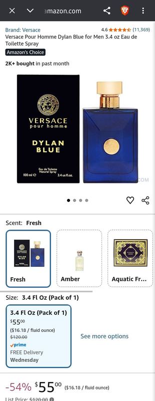 VERSACE DYLAN BLUE 3.4 OZ EAU DE TOILETTE - $55