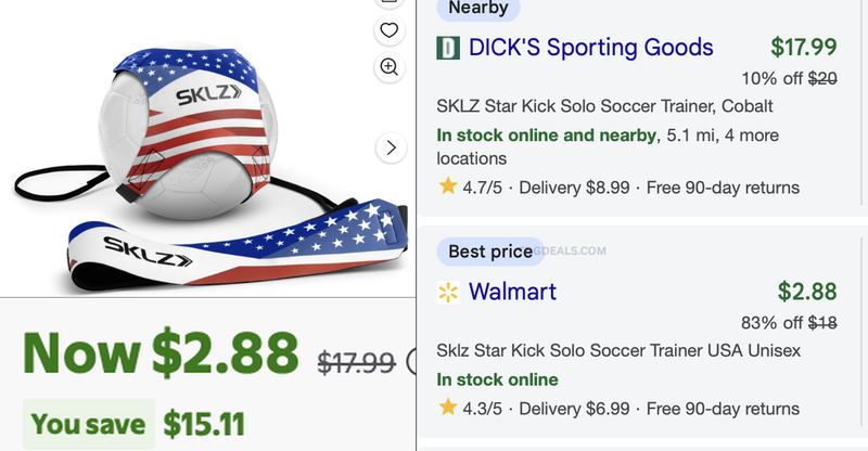 SOLO SOCCER TRAINER NOW $2.88