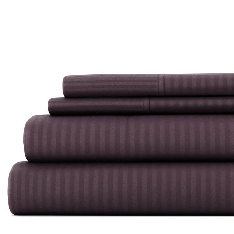 Becky Cameron - Striped Embossed Stripes & Plaids Microfiber Sheet Set