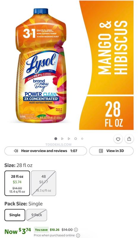 73% OFF LYSOL POWER CLEAN!