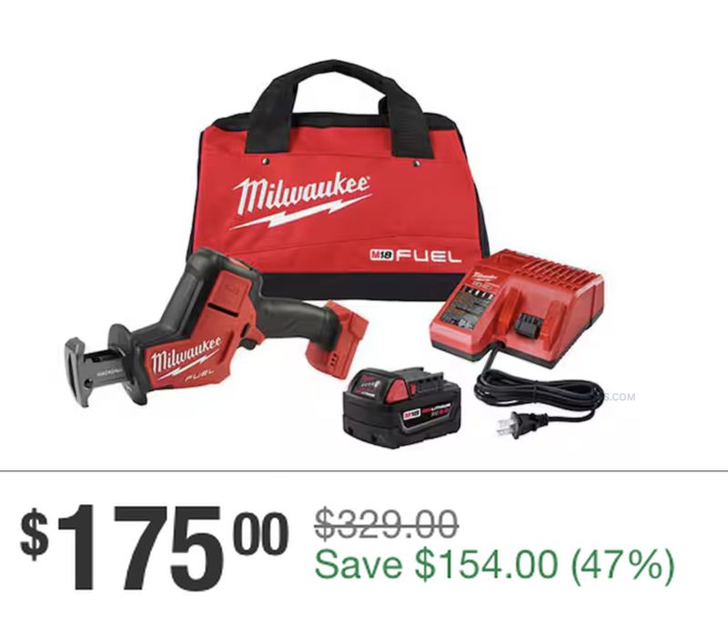 $175.00 MILWAUKEE HACKZALL RECIPROCATING SAW KIT