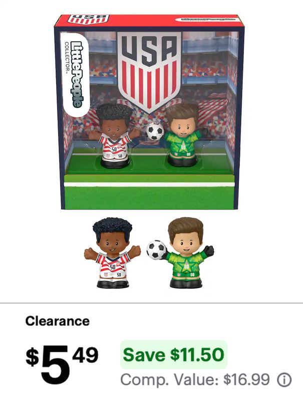 $16.99 LITTLE PEOPLE U.S. SOCCER SET FOR $5.49