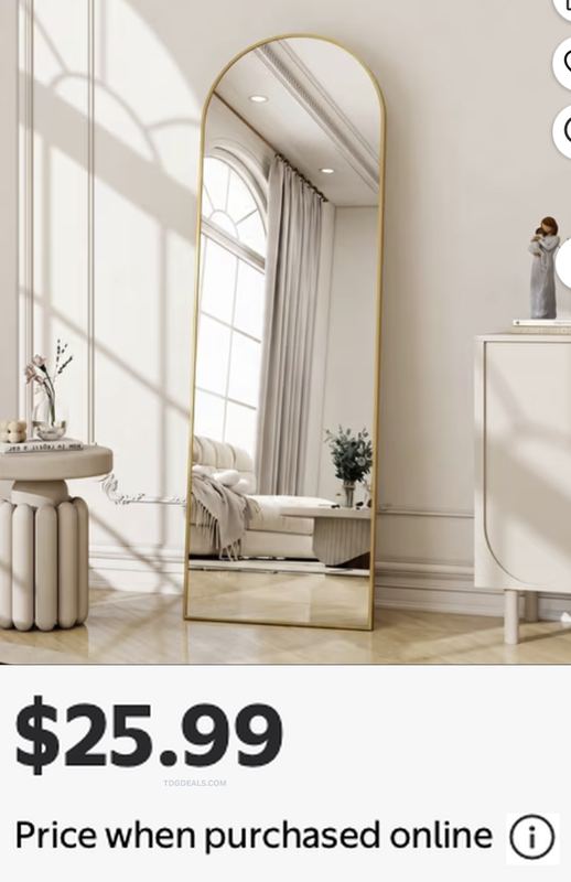 $25.99 AUROMIR ARCHED FULL LENGTH MIRROR