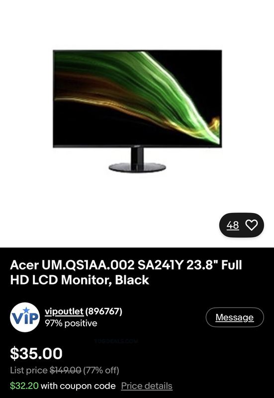 $32 Acer 23.8” Full HD Monitor 🖥️