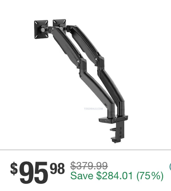 $95.98 DUAL MONITOR DESK MOUNT 75% OFF