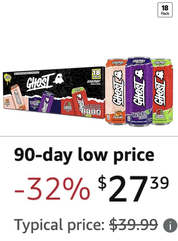 $39.99 GHOST ENERGY 18-PACK VARIETY NOW $27.39