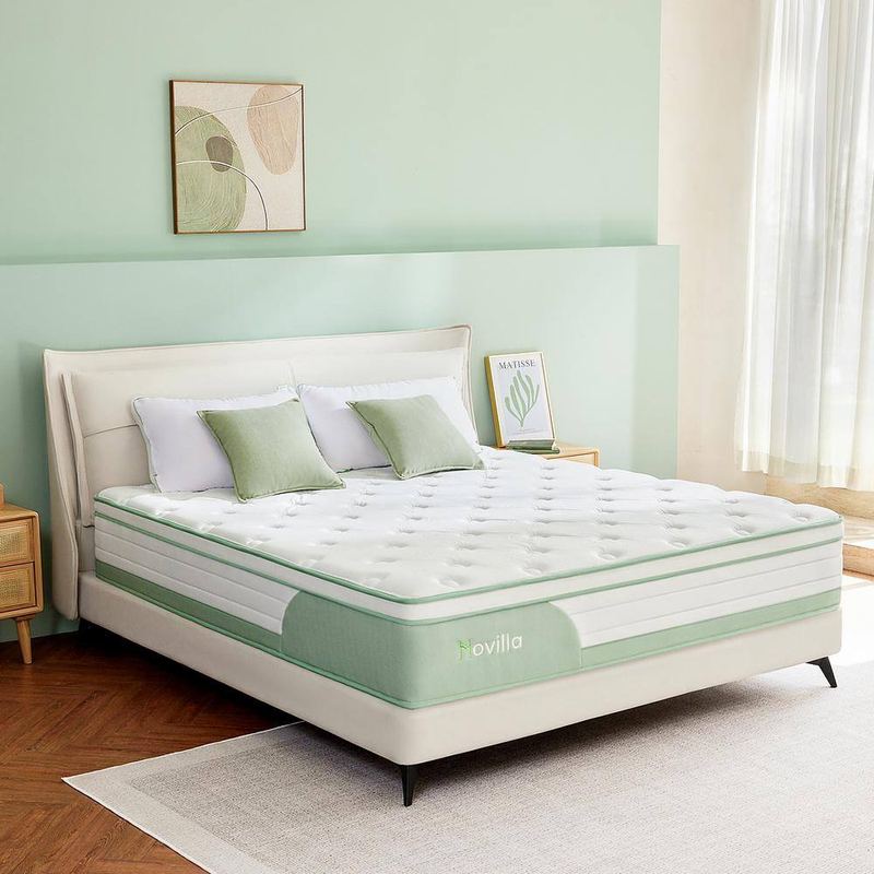 Novilla - King Medium Gel Memory Foam Hybrid Innerspring Mattress 10 in. Bed in-a-Box Mattress