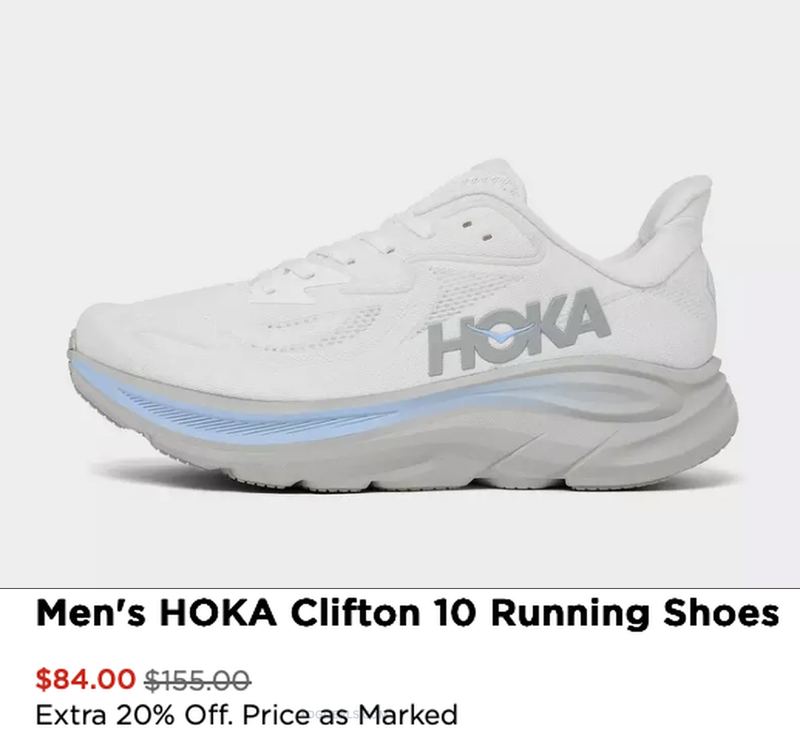 LOOKS LIKE THERE IS SHOE DEALS TODAY - HERE'S ONE FOR HOKA