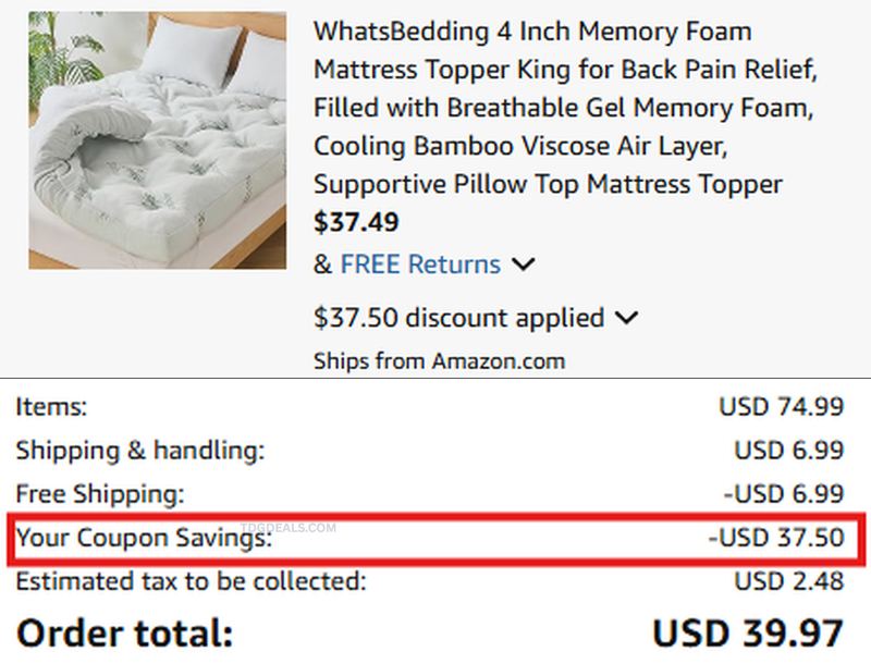 50% OFF KING MATTRESS TOPPER 🛏️