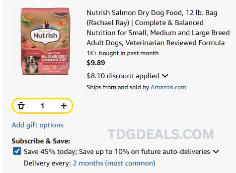 12-LB NUTRISH DOG FOOD JUST $9.89