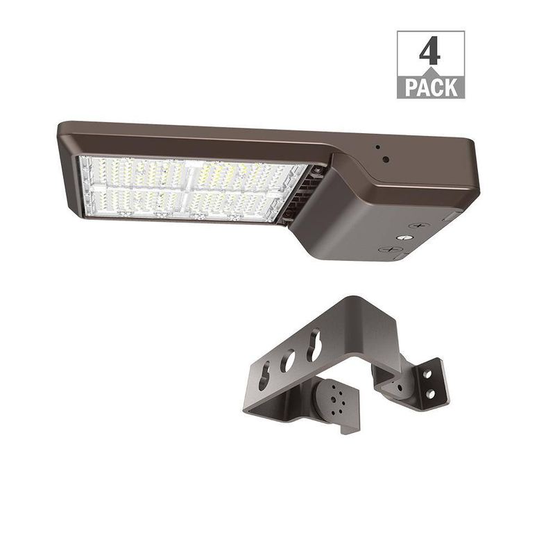 ETI LIGHTING - 400-Watt Equivalent Integrated LED Bronze Area Light with Trunnion Mount Kit TYPE 3 Adjustable Lumens and CCT (4-Pack)