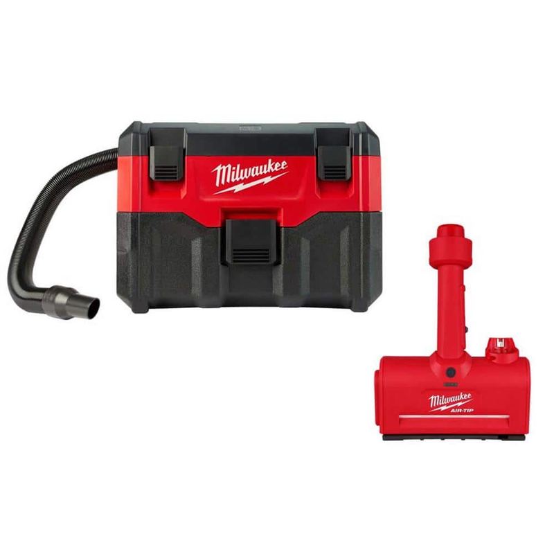 Milwaukee - M18 18-Volt 2 Gal. Lithium-Ion Cordless Wet/Dry Vacuum and M12 AIR-TIP Wet/Dry Shop Vacuum Utility Nozzle Attachment