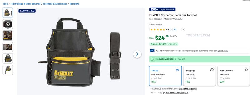 DEWALT TOOL BELT DEAL